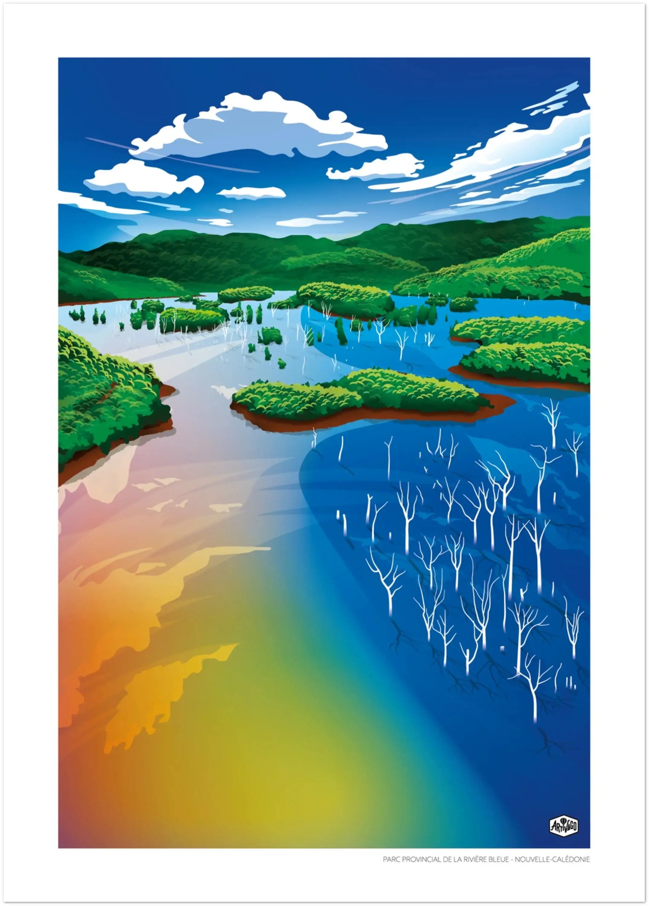 Affiche Nouvelle-Calédonie « La forêt noyée » – format 50×70 cm seule – vue produit