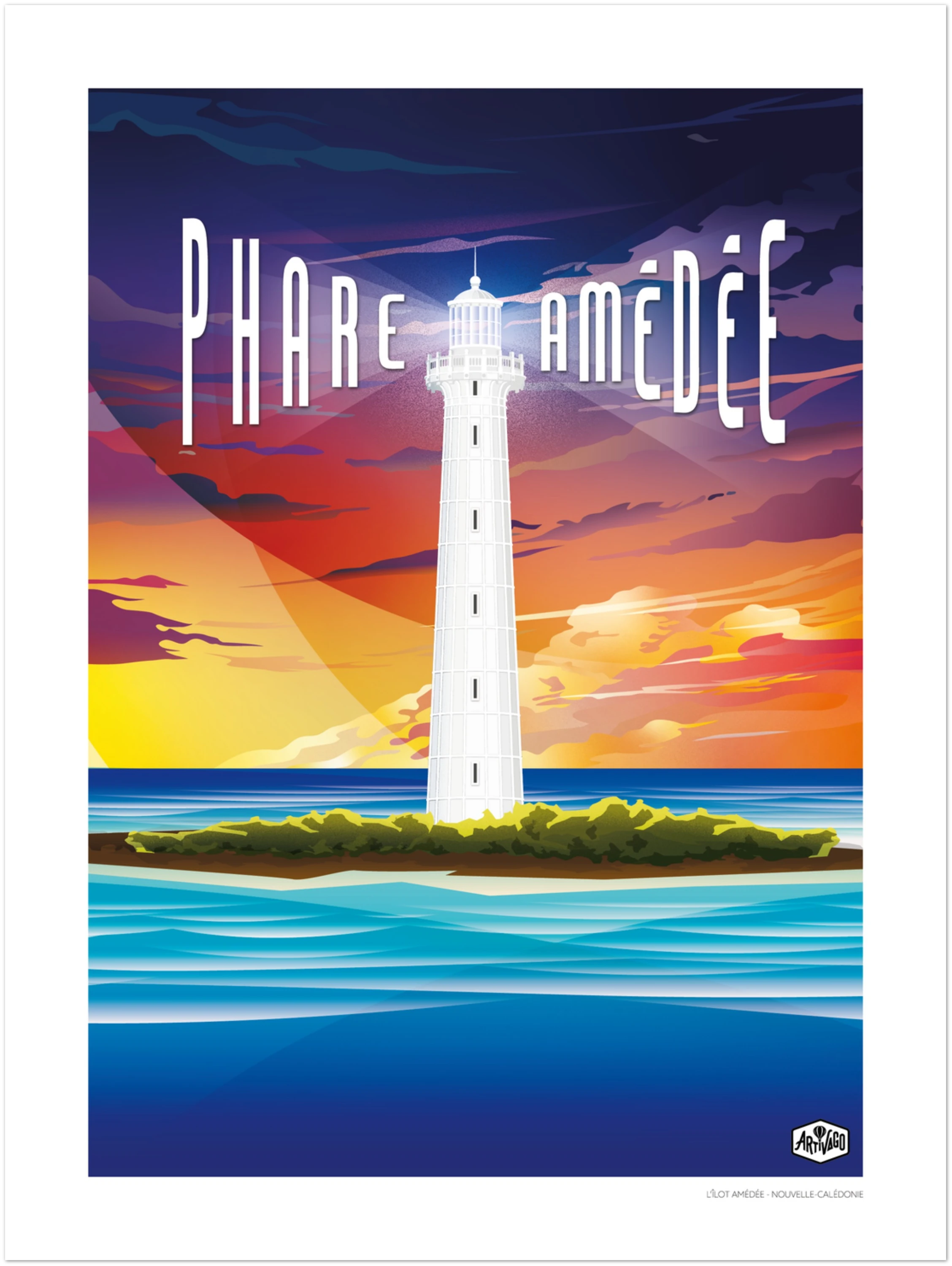 Affiche Nouvelle-Calédonie « Le phare Amédée » – format 30×40 cm seule – vue produit
