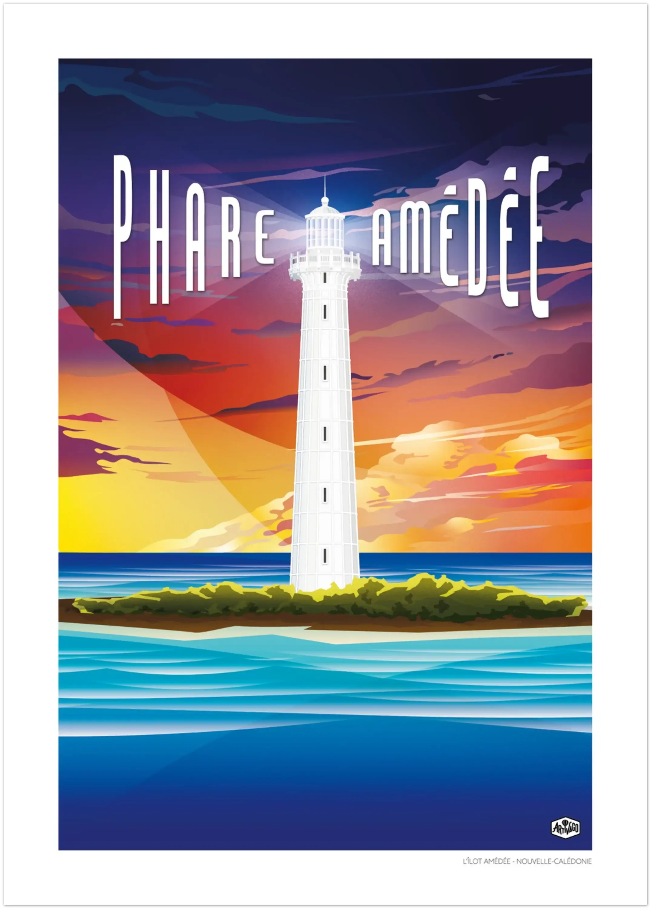 Affiche Nouvelle-Calédonie « Le phare Amédée » – format 50×70 cm seule – vue produit