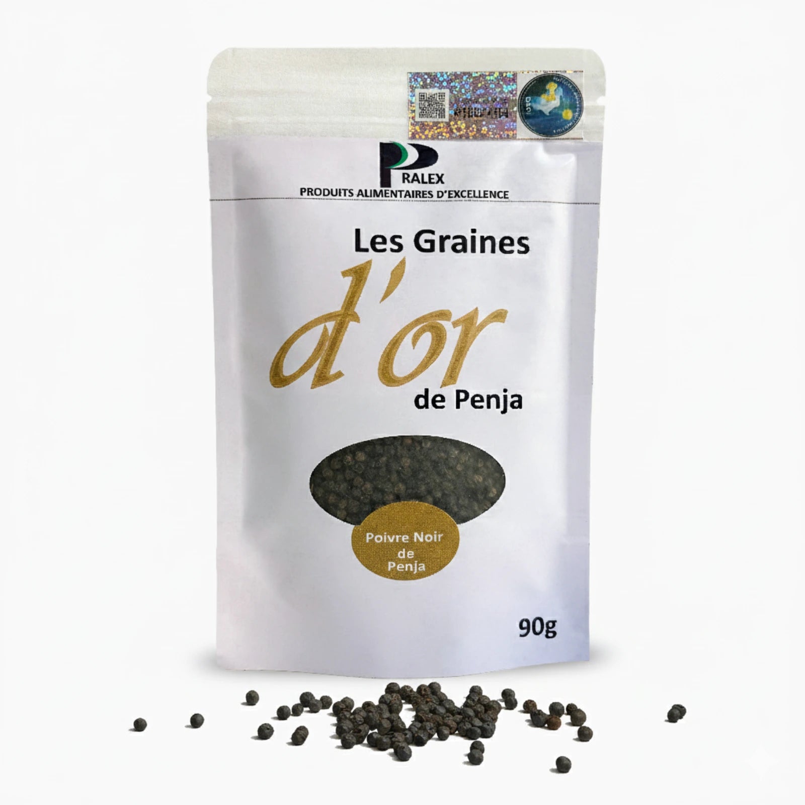 Sachet de poivre noir de Penja IGP 90 g – grains visibles issus des terres volcaniques du Cameroun