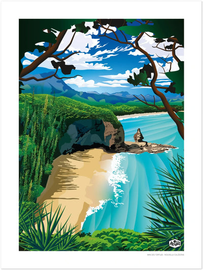 Affiche Nouvelle-Calédonie « Baie des Tortues » – format 30×40 cm seule – vue produit