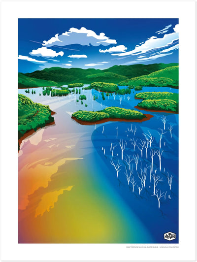Affiche Nouvelle-Calédonie « La forêt noyée » – format 30×40 cm seule – vue produit
