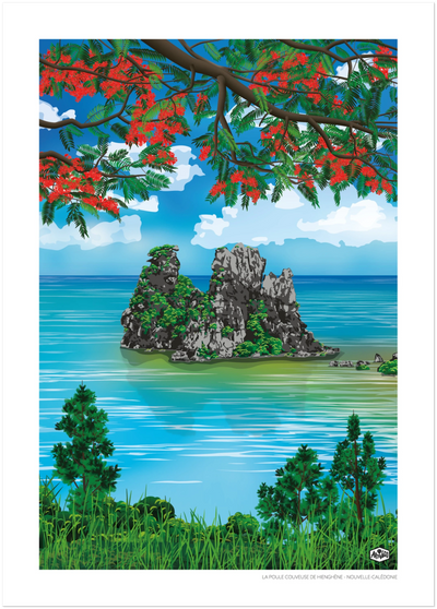 Affiche Nouvelle-Calédonie « La poule couveuse de Hienghène » – format 50×70 cm seule – vue produit