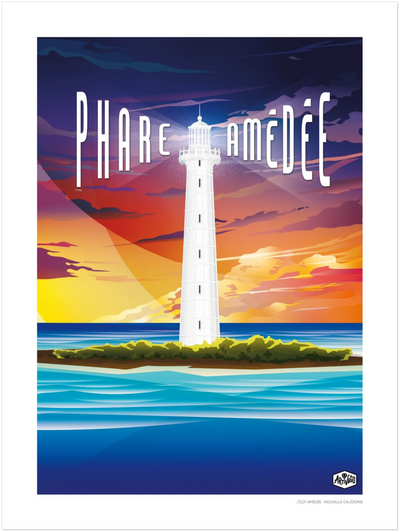 Affiche Nouvelle-Calédonie « Le phare Amédée » – format 30×40 cm seule – vue produit