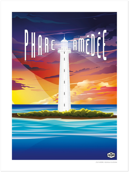 Affiche Nouvelle-Calédonie « Le phare Amédée » – format 30×40 cm seule – vue produit