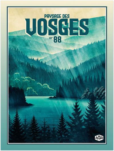 Affiche forêt des Vosges « Lacs et montagnes » – format 30×40 cm seule – vue produit