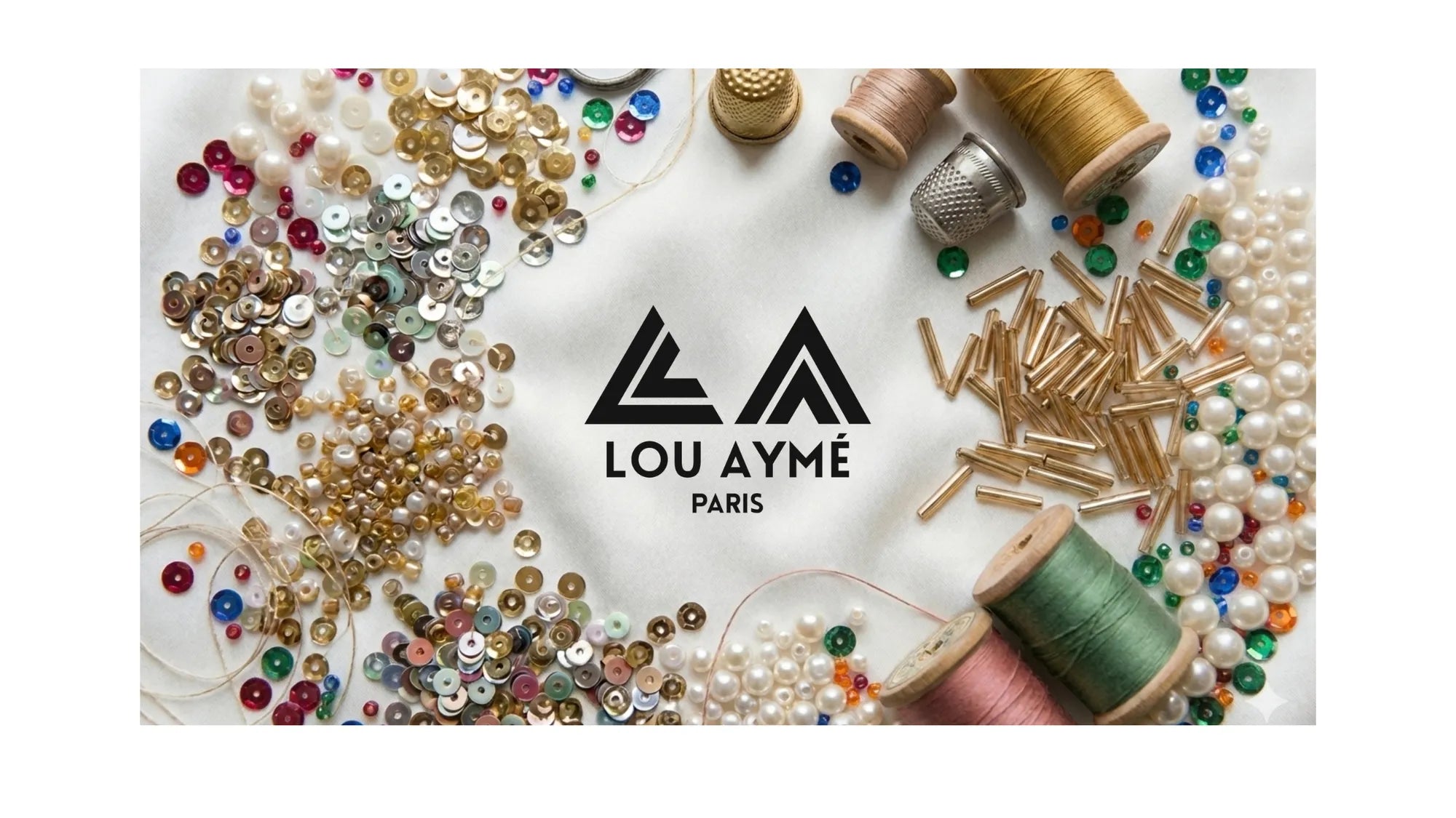Collection Lou Aymé sur Artivago avec perles, fils et éléments de broderie