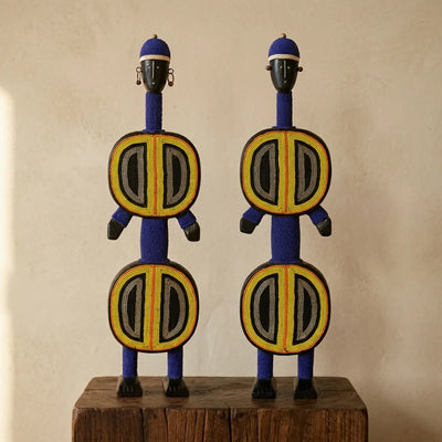 Sculpture décorative – Couple perlé Namji (Cameroun)