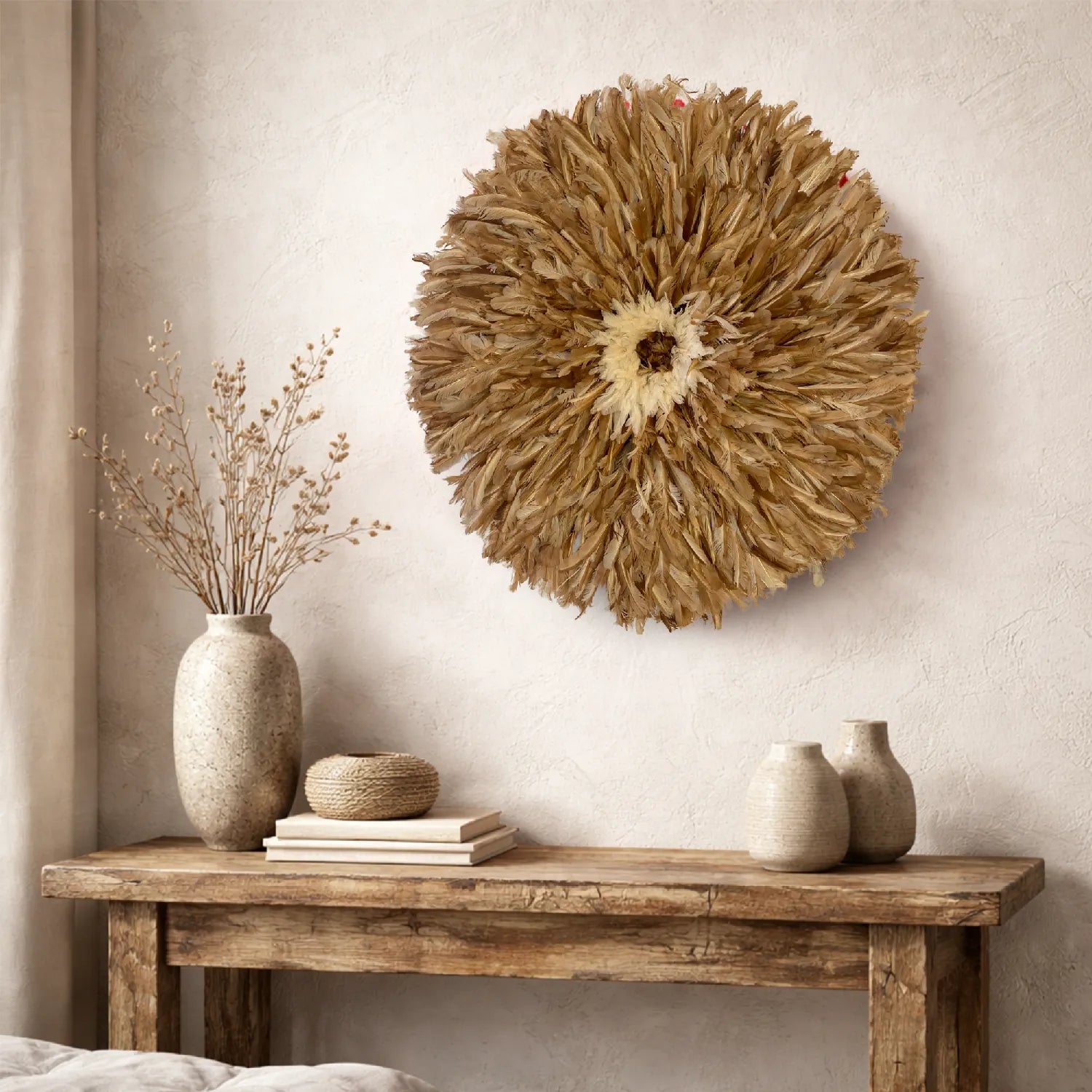 Juju hat camel – décoration murale en plumes