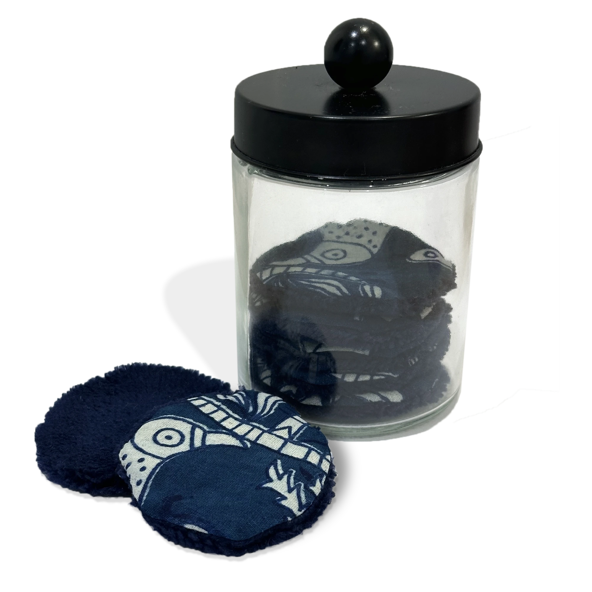 Disques démaquillants réutilisables en tissus– Indigo Oiseaux