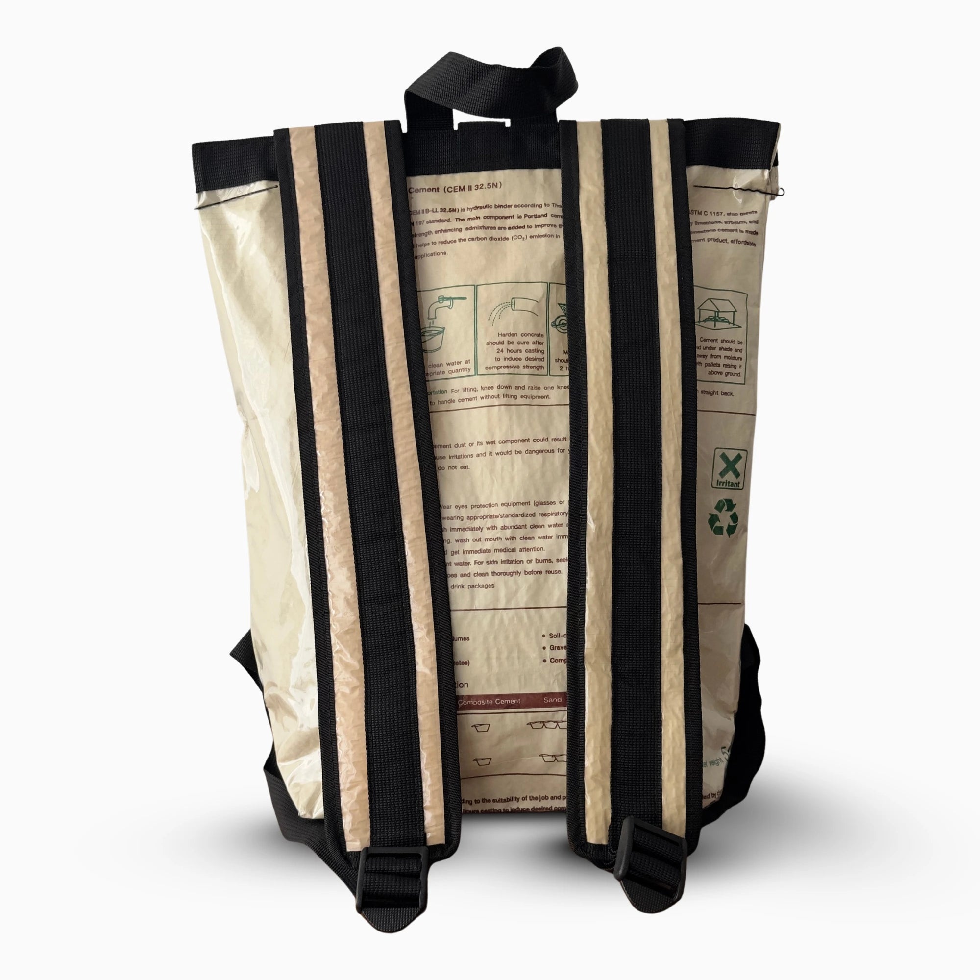 Sac à dos en sac de ciment upcyclé – Earth