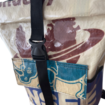 Upcycled cement bag backpack – Earth