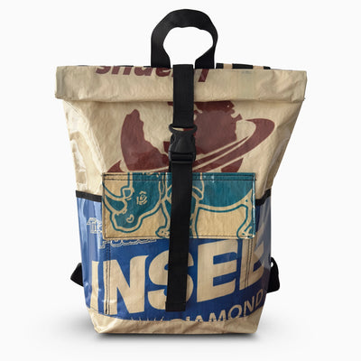 Upcycled cement bag backpack – Earth