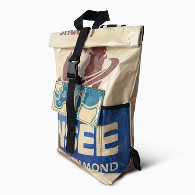 Upcycled cement bag backpack – Earth