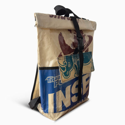 Upcycled cement bag backpack – Earth