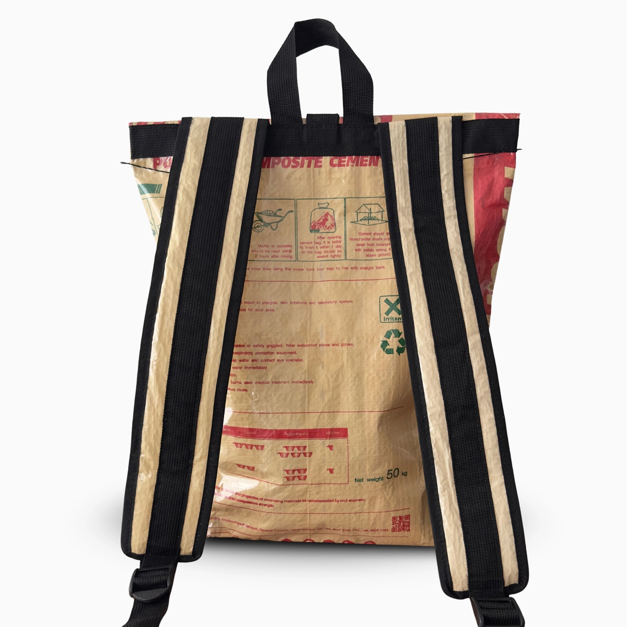 Sac à dos en sac de ciment upcyclé – NSE