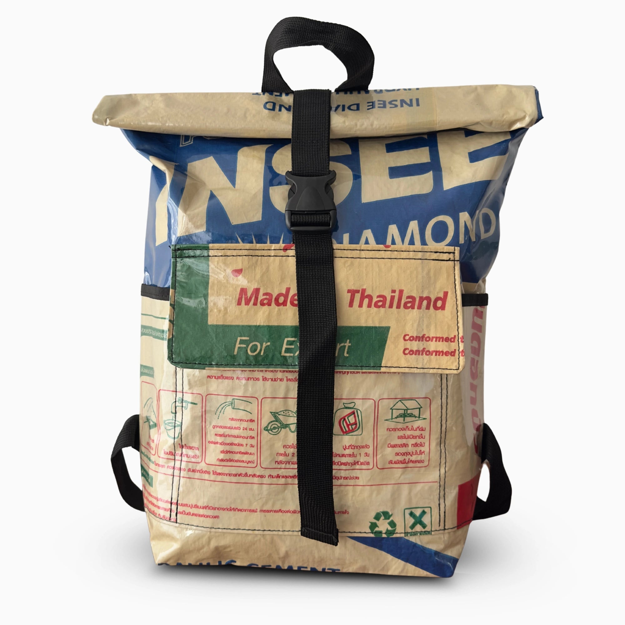 Sac à dos en sac de ciment upcyclé – Thai