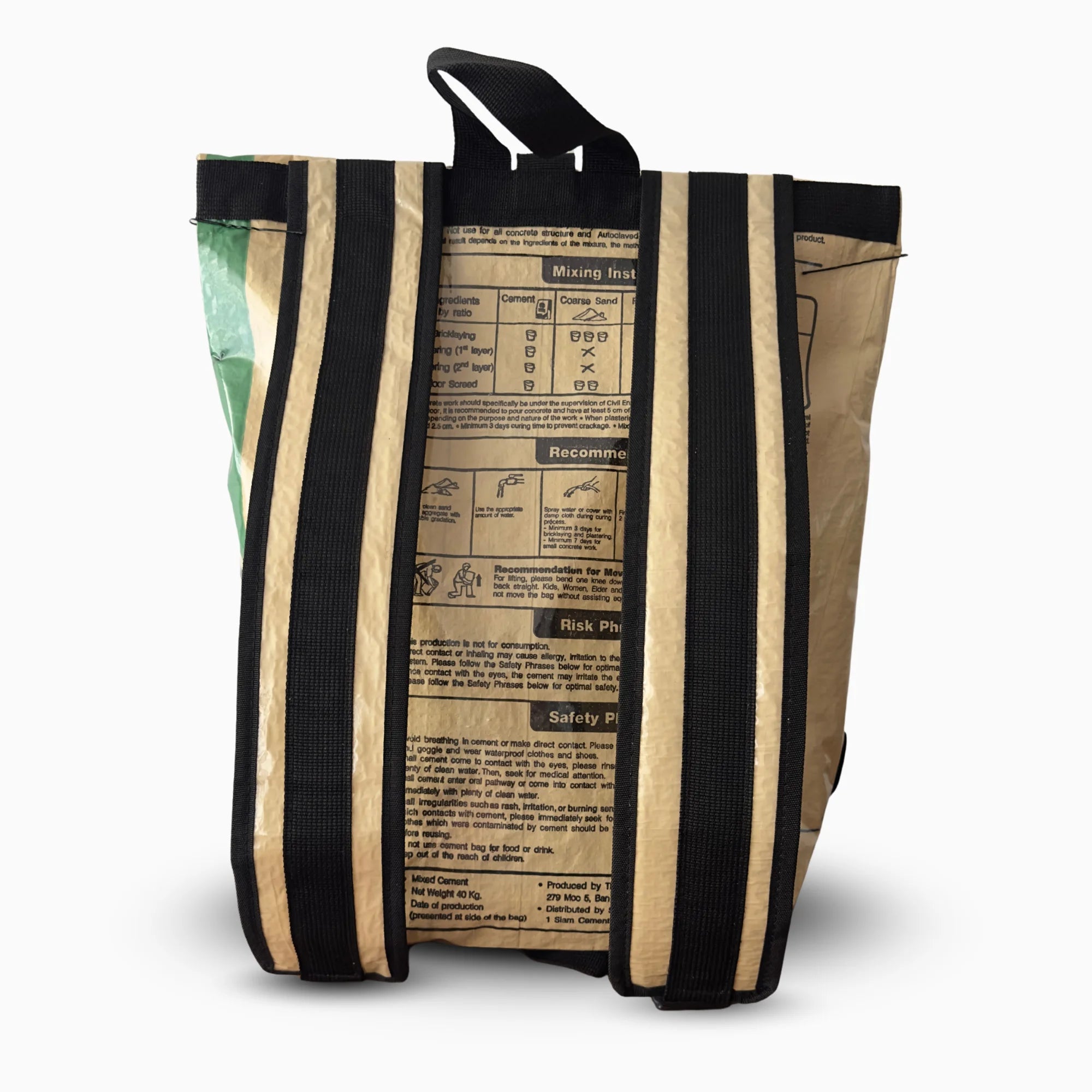 Sac à dos en sac de ciment upcyclé – Tiger