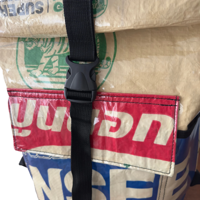 Upcycled cement bag backpack – Tiger