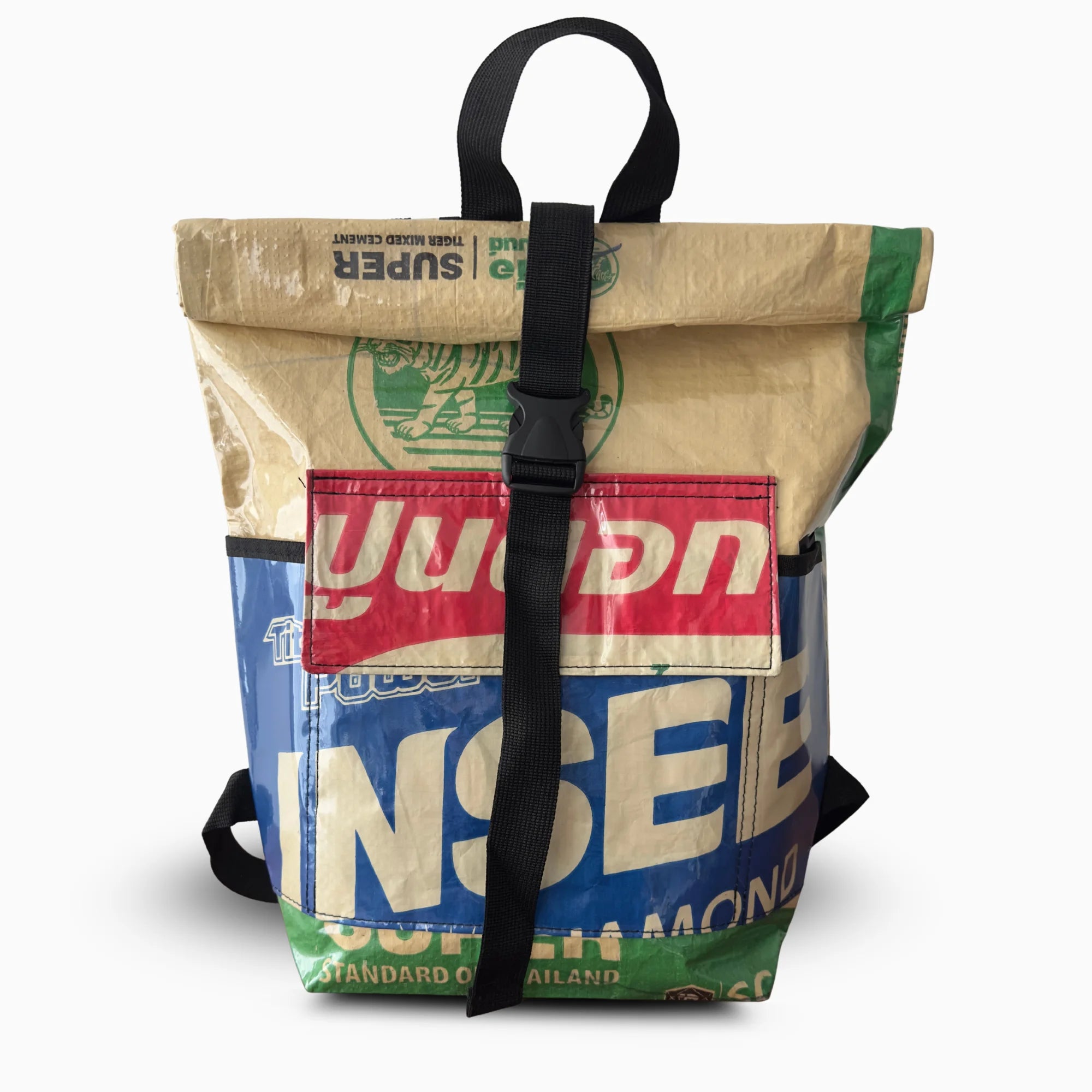 Sac à dos en sac de ciment upcyclé – Tiger