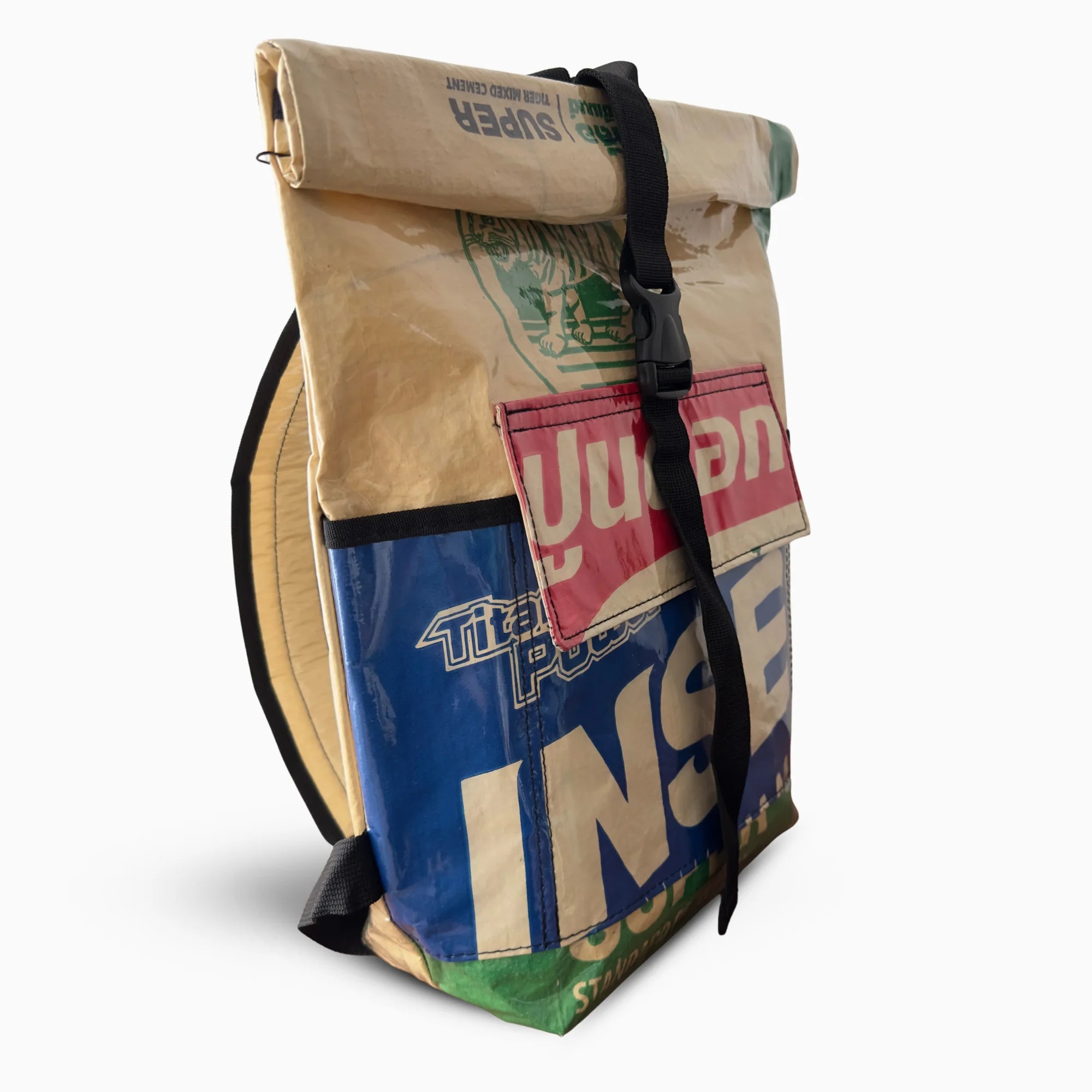 Sac à dos en sac de ciment upcyclé – Tiger