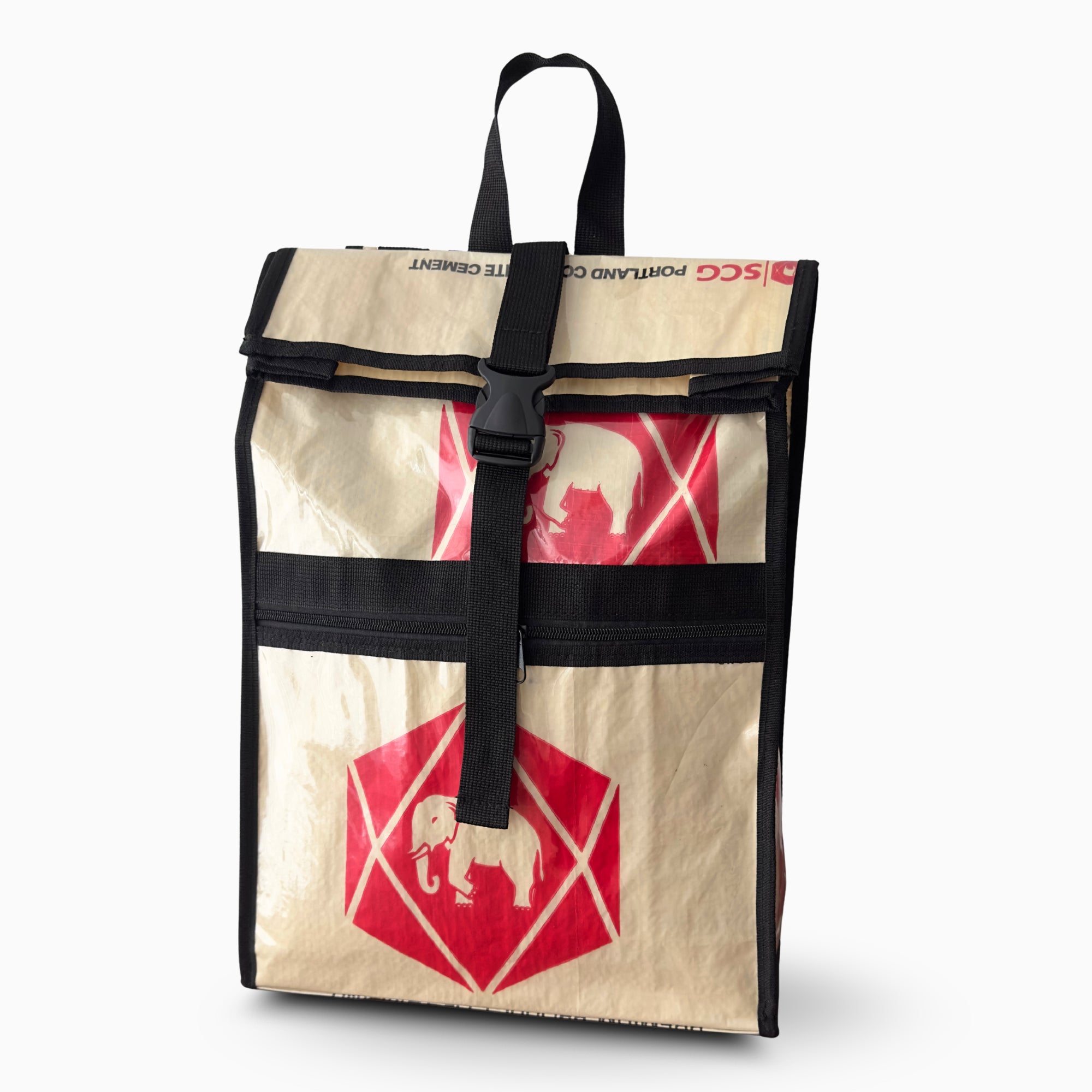 Sac à dos en sac de ciment upcyclé – Elephant