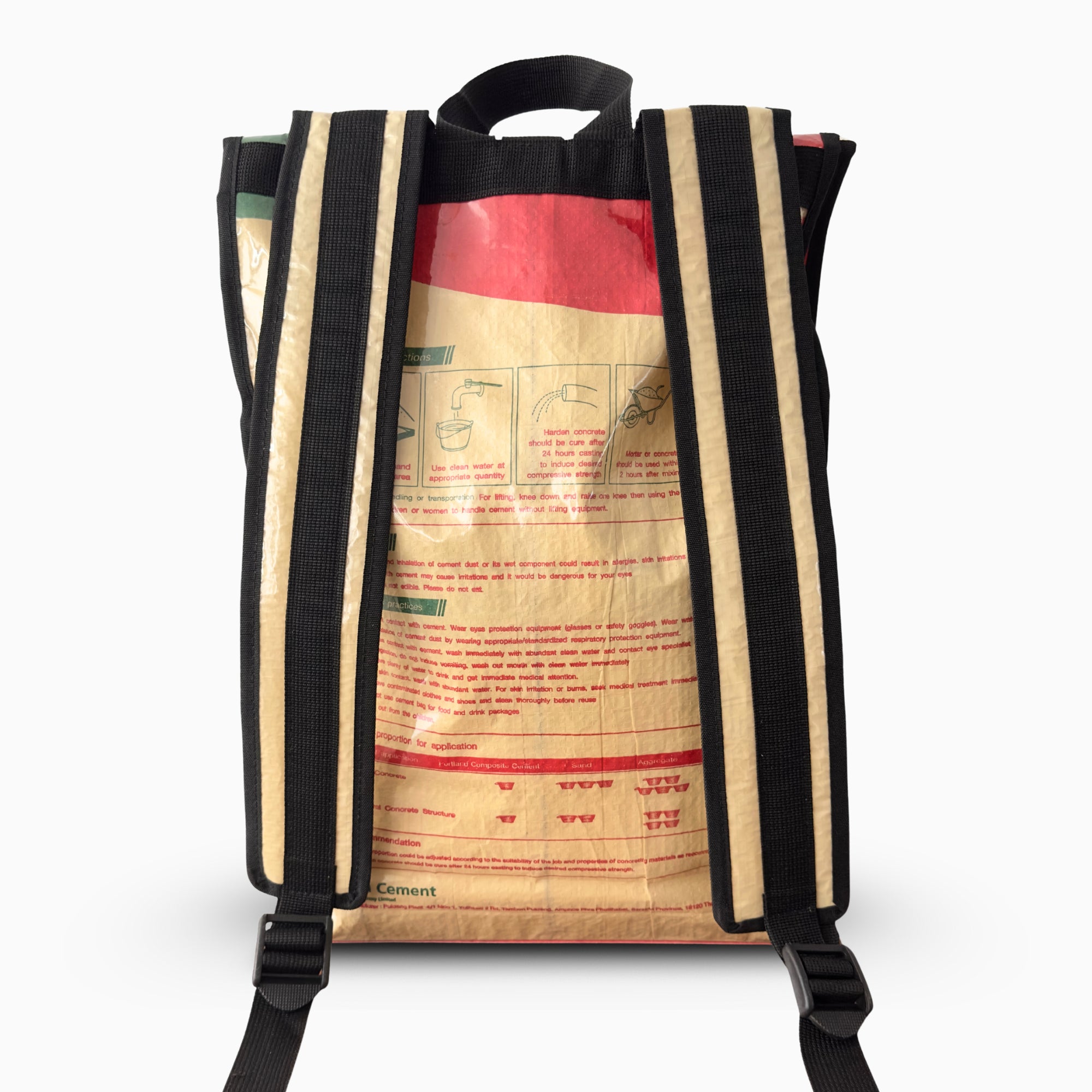 Sac à dos en sac de ciment upcyclé – Naga