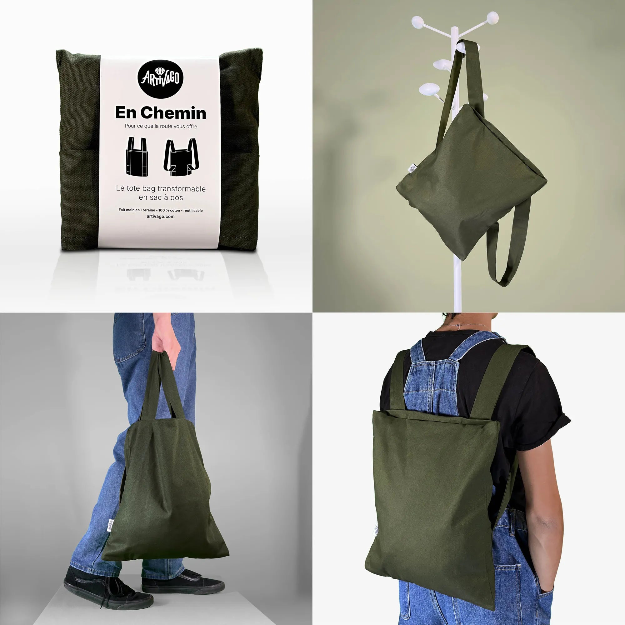 Tote bag transformable en sac à dos – En chemin
